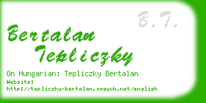 bertalan tepliczky business card